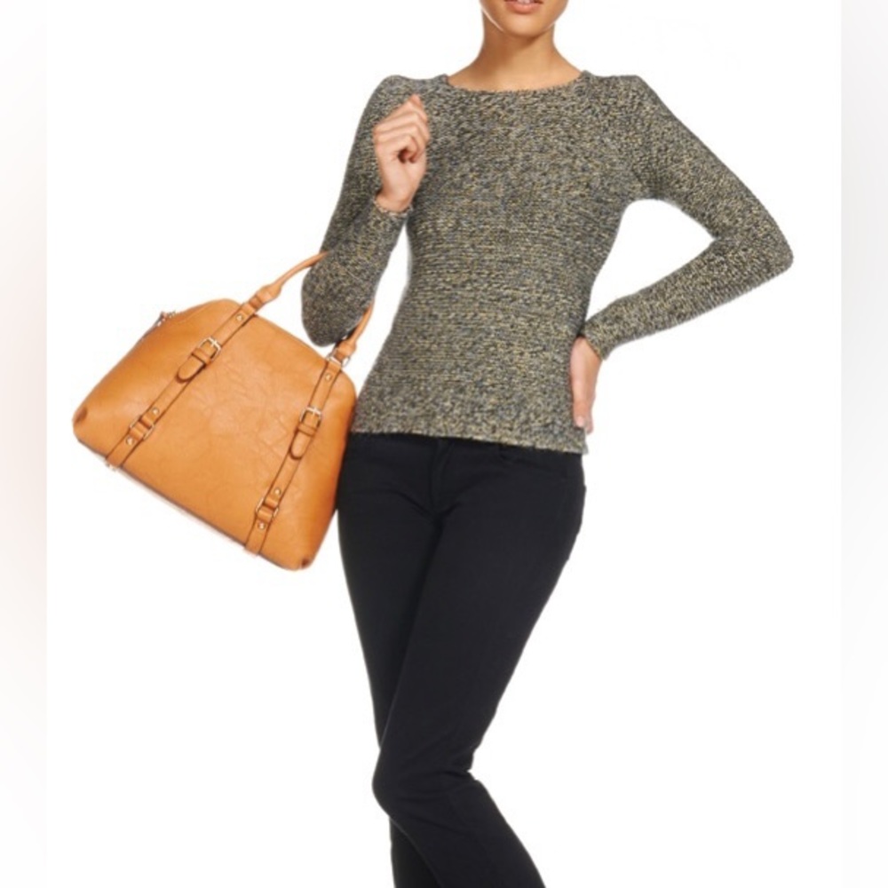 NWT Camel Faux Leather Medium Purse Shoulder Duffle Bag Tote